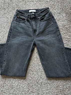Abercrombie & Fitch Gray High-Rise Straight Jeans